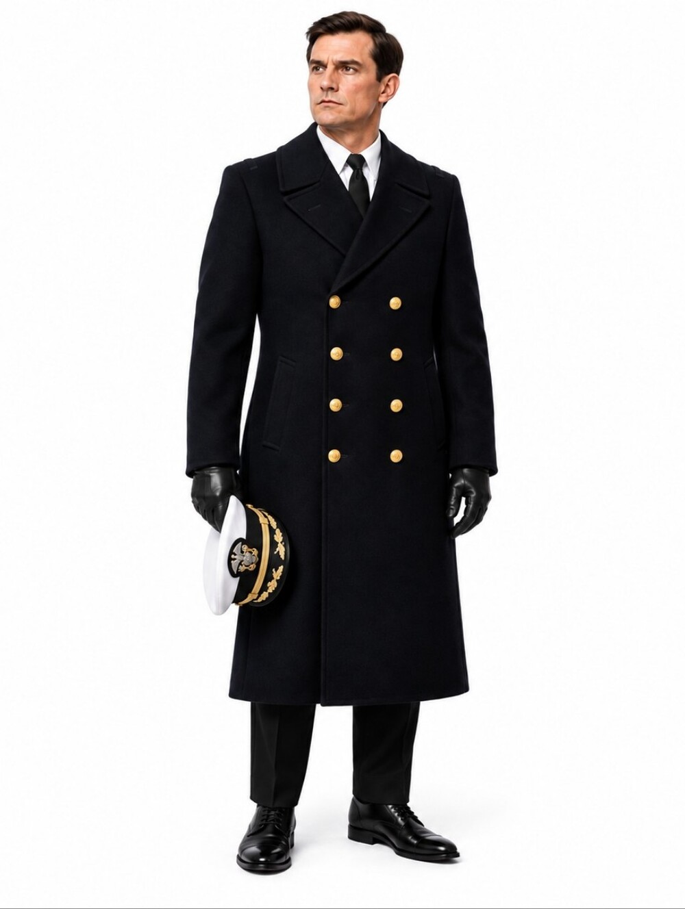 Vintage 1958 US Navy Officer Bridge Coat 42L Wool Military Peacoat Talon Zip